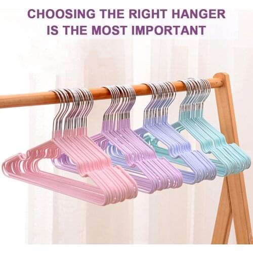 Retail New Arrival Solid Color Metal Hangers Firm Not Easy Deform Anti-rust Anti-skid Baby Clothes Thin Notched Grooves Hangers