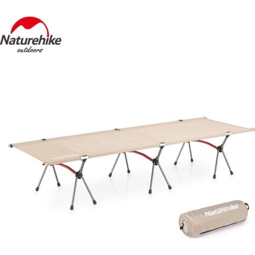 Naturehike Folding Camping Cot Bed Portable Collapsible Tent Cots Heavy Duty Bed with Storage Bag Indoor Outdoor Hiking Travel