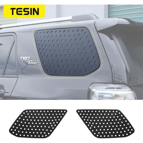 TESIN Car Rear Window Triangle Glass Decoration Cover Trim Stickers For Toyota 4Runner 2010+ Aluminum alloy Exterior Accessories
