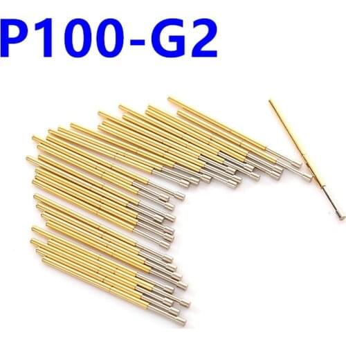 100 PCS P100-G2 Test Probe Phosphorus Copper Tube Spring Test Probe Length 33.35m Needle Diameter 1.36mm Test Probe