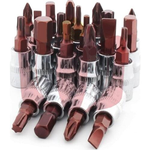 Torx Bit Hexagon Socket Electric Screwdriver Bit Wrench 3/8 S2 Hexagonal Head Auto Repair Tools High Hardness No Rust