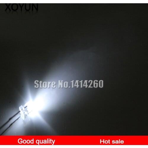 100pcs/lot 5MM white-haired white light emitting tube ultra-bright LED white light emitting diode