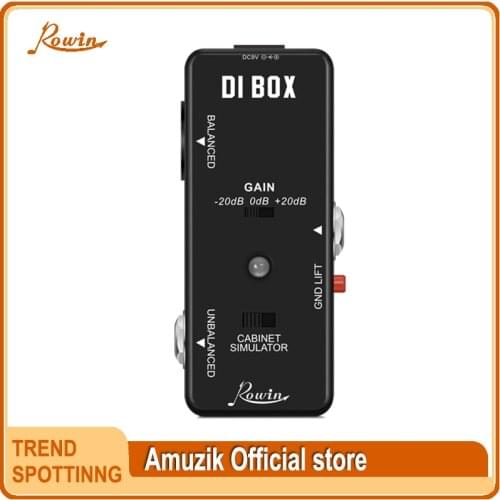 Rowin LEF-331 DI BOX Smart direct input box with ultra low distortion,it quietly transers the sound of guitar Or bass directly