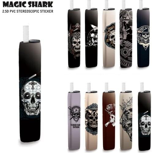 Magic Shark High Quality No Fade Skull Series Punk Cool Bumpy Film For IQOS 3 Multi Sticker Case Cover
