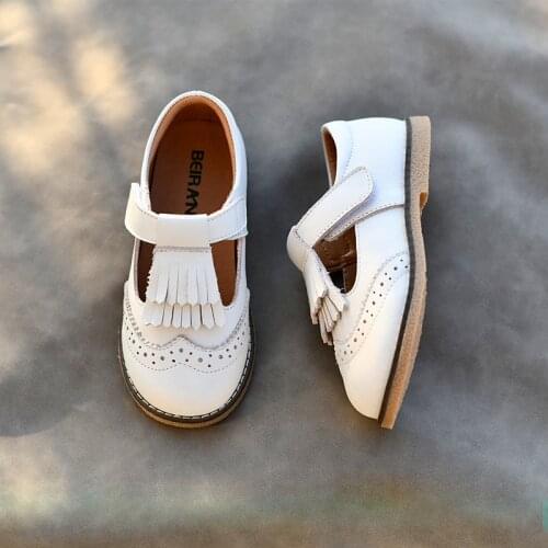 Dolakids Girls leather single shoes 2020 new princess shoes with tassel baby fashion shoes black show shoes