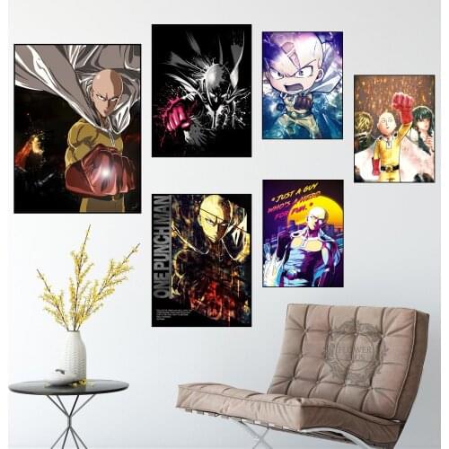Wall Artwork Canvas Prints Pictures 1 Piece One Punch Painting Home Decoration Modular Animation Poster for Living Room