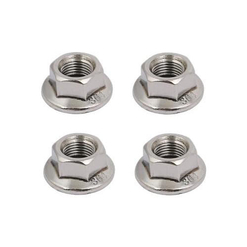 20pcs M10 x 1.25mm Pitch Metric Fine Thread 304 Stainless Steel Hex Flange Nut