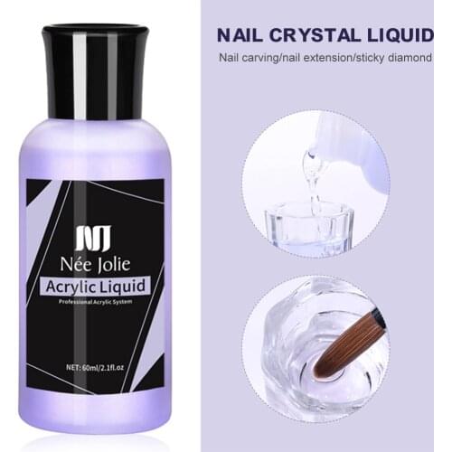 Acrylic Powder Liquid Monomer Crystal Acrylic Nail Art Nail Extension Carving Non-Yellowing Dust Nails 20ml/60ml Manicure Tool