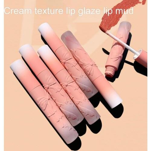 3.8g Lip Gloss Waterproof Velvet Matte Bowknot Relief Long Lasting Creamy Texture Lipgloss Women Red Lip Tint Cosmetic