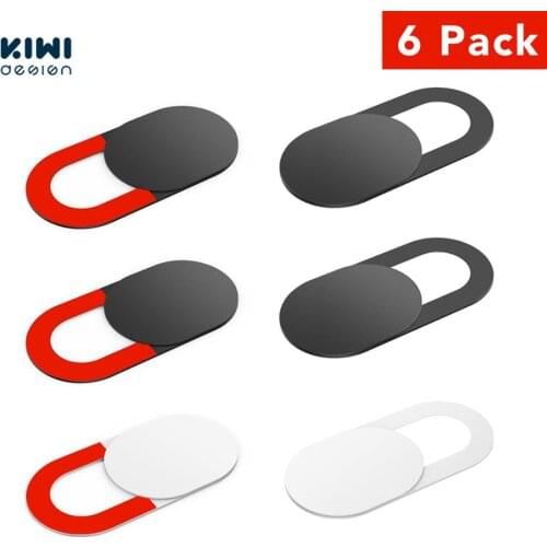 KIWI design Webcam Cover, 6 Pack Laptop Camera Cover Slide Ultra Thin with Clean Cloth for Laptop, PC, Macbook, iMac