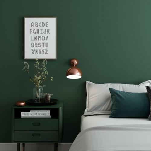 Nordic style pure pigmented dark green wallpaper modern minimalist living room bedroom clothing store TV background wall paper