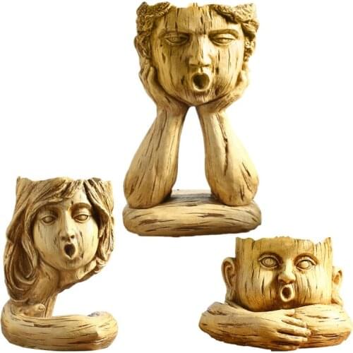 Human Face Flower Planter Succulents Plant Pot Cactus Container Garden Flowerpot for Indoor Outdoor Tabletop Ornament