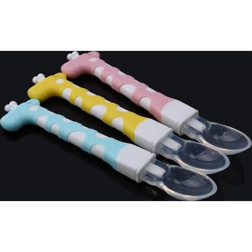 Baby Cute Cartoon Spoon With Travel Safe Toddler Baby Child Feeding Training Spoon