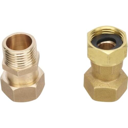 G1/2 Union Hexagon Straight Connector 1/2" Male/Female Thread Brass Compression Connector Plumbing Pipe Fittings