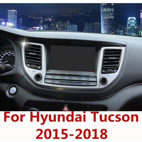Car Interior Navigation Control Panel air conditioner outlet Decorative Frame Cover Trim For Hyundai Tucson 2015-2018