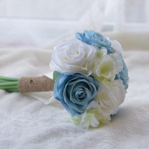 Artificial Flowers Decorative Simulation Bridesmaids Bride Bouquet Flower Arrangement for Wedding Party Floral Decor