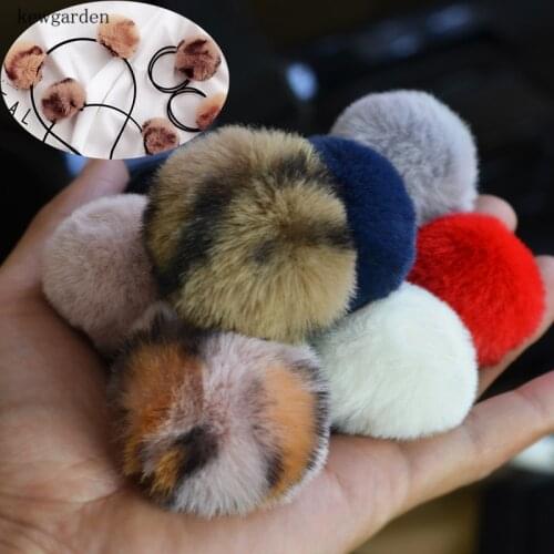 Kewgarden 4cm Leopard Print Handmade Simulation Artificial Hair Ball DIY Bowknot Accessories Earrings Necklace 10pcs/set