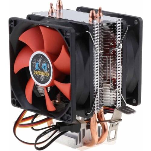 CPU Air Cooler Dual-tower with 2 Heatpipes, DC 12V 80mm Cooling Fan for AMD