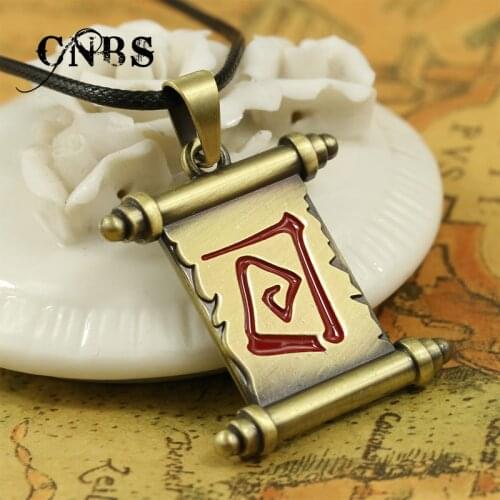 Hot Game Dota 2 Magic scroll Bronze Necklace can dropshipping Charm Pendant Cosplay Accessories Jewelry Gift YS10825