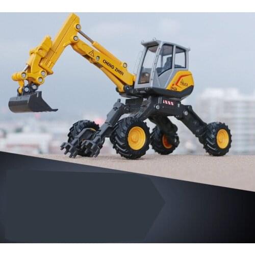 1:32 Scale Spider Excavator Engineering Vehicle Alloy Die-casting Model Toy Car Transportation Car Decoration Collection Display