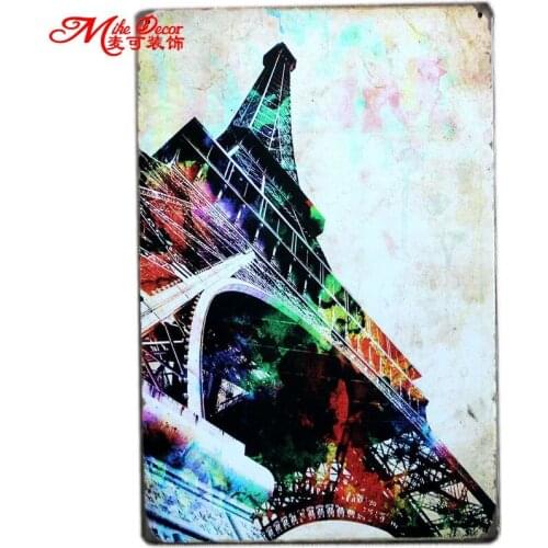 [ Mike86 ] The Eiffel Tower Paris Metal Painting Gift PUB Wall art Tin sign Room Craft Decor AA-188 Mix order 20*30 CM