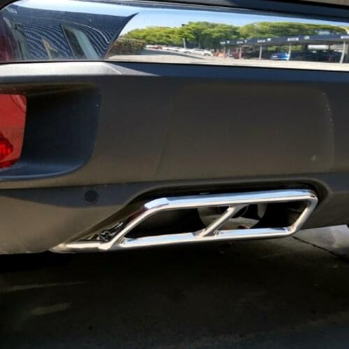 Modification Tail throat modification double out four out exhaust pipe stainless steel decorative frame cover for Peugeot 4008