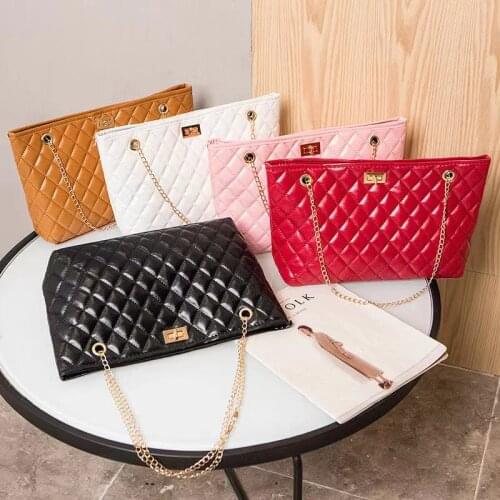 Fashion Wear-resistant Crossbody Bag Designer Lingge Chain Bag Large Capacity Shopping Bag Luxury Pu Leather Hangbags Tote Purse