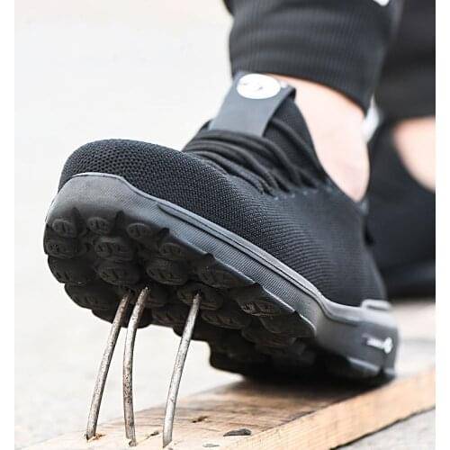 Men Steel Toe Work Safety Shoes Breathable Outdoor Casual Sneaker Puncture Proof Anti-static Labor Insurance Work Boots For Men