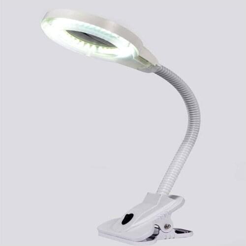 Table LED Cold Light Lamp Magnifier Clip Type Beauty Eyelash Extension Tattoo Magnifying Glass With LED Lights