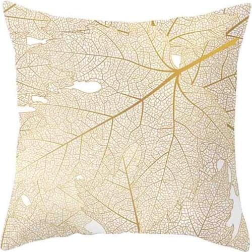 Gold Plant Printed Polyester Throw Flax Pillow Case Decorative Cushion Cover Home Decor Cotton Square pillowcases#008