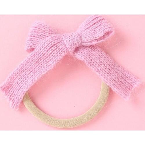 Nylon Elastic Hair Bands For Baby Girls knit Solid Bowknot headbands for girls Cute Toddler Hair Accessories 2020 New Year Gifts