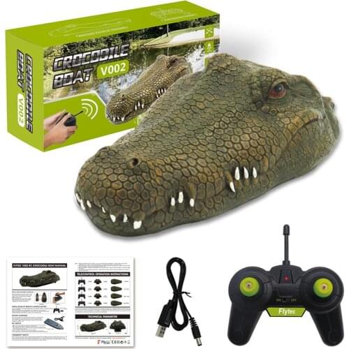 New Crocodile Remote Control Boat 2.4G Electric Simulation Floating Spoof Toy Boat Remote Control Speedboat Crocodile Toy