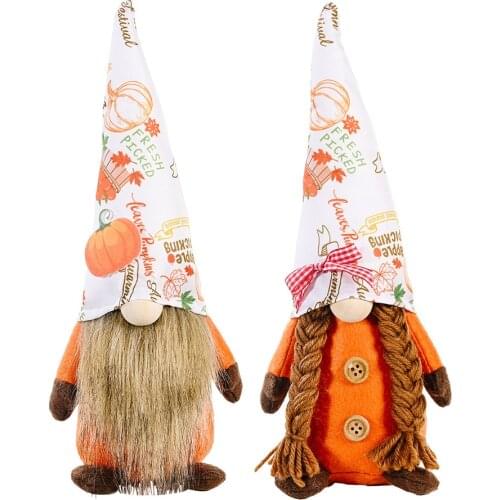 Autumn Harvest Festival Printed Hat Faceless Doll THANKSGIVING Decorations Ornaments Halloween Party Home DIY Decoration