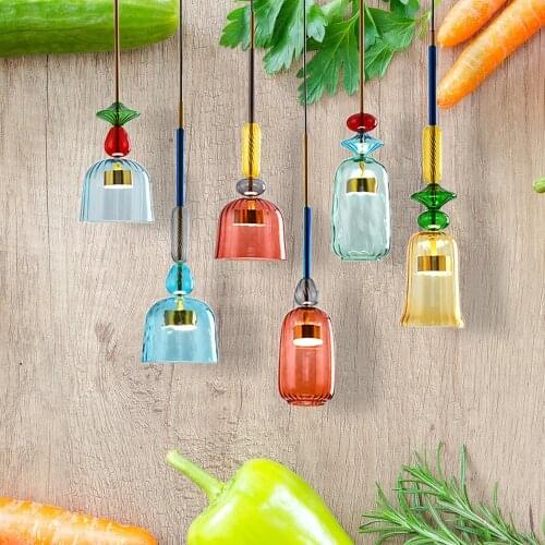 Nordic Colorful LED Pendant Lights Restaurant Diningroom Lighting in Living Room Hanging Lamp Villa Kitchen decor Light Fixtures