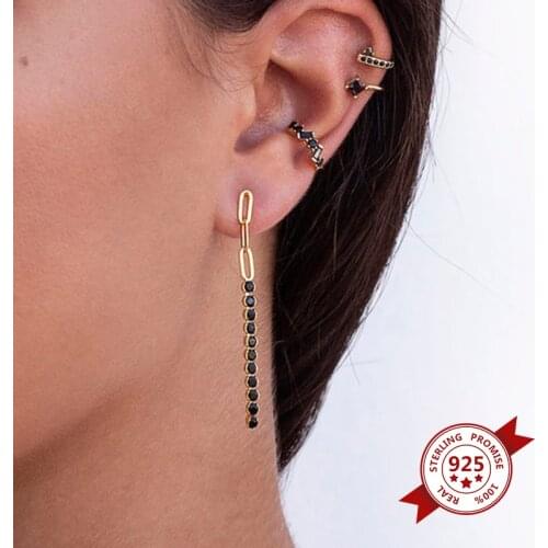 925 Silver Bohemian Exquisite Earrings 5cm White Gold/Black Gold/Purple Gold/Color Gold Fashion High-End Womens Jewelry