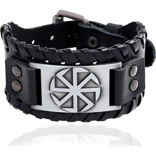 Charms Hammered Pattern Wide Wrap Bangle Braided Genuine Leather Bracelet Jewelry Punk Men Jewelry Pulsera Hombre