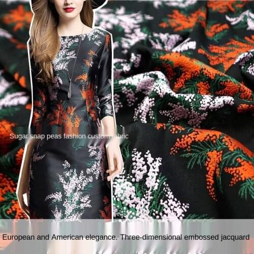 Three-dimensional embossed yarn-dyed jacquard windbreaker jacket fashion fabric, sewing fabric factory shop is not out of stock