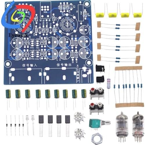 6J1/6J2/6K4 Tube Fever Pre Amplifier Headphone Buffer DIY Kit Module Stereo Potentiometer AC 12V Valve