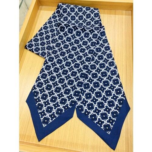 Clover Scarf 100% Silk Ribbon Headband Hairband Ponytail Ribbon Bag Hat Scarf 160*15cm