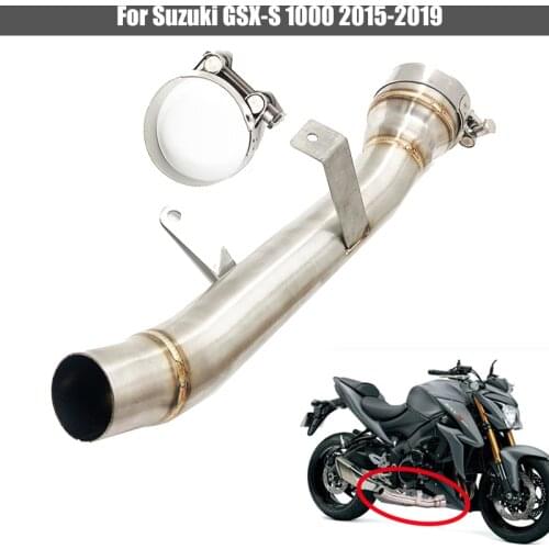 For Suzuki GSX-S1000 GSX-S1000F GSXS1000 S1000F 2015 2016 2017 2018 2019 Stainless Steel Decat Race Eliminator Exhaust Link Pipe