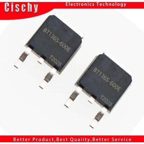 10pcs/lot BT136S-600E BT136 600E TO-252 SMD TRIAC new original In Stock