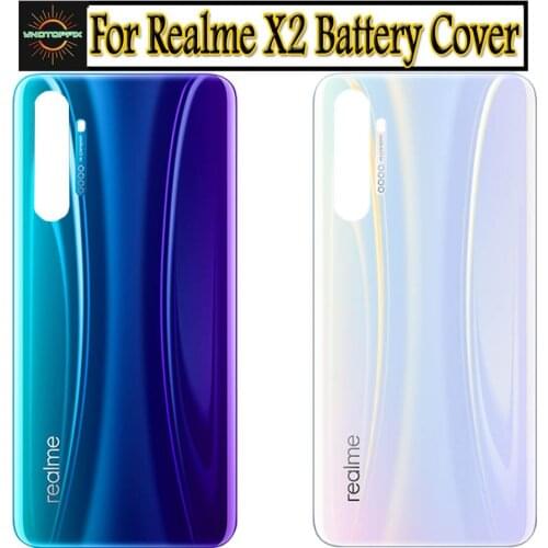 100% NEW 6.4 Inch For Realme X2 Battery Cover Back Cover Replacement For Oppo Realme X2 Back Housing Back Cover Battery Case