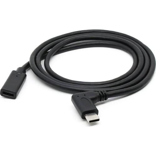 100cm 90 Degree Right Angled USB 3.1 USB-C Type C Male to Female Extension Data Cable for Macbook Tablet