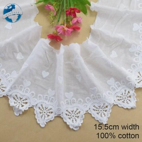 15.5cm wide 100% Cotton embroid lace sewing ribbon guipure trim wedding decoration DIY dolls colthes Accessories lace edge#4050