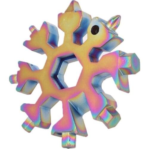 18 In 1 Pocket Snowflake Mullti Tool Stainless Steel Gadget Portable EDC Cross Screwdriver Spanner Key Ring For Multipurpose