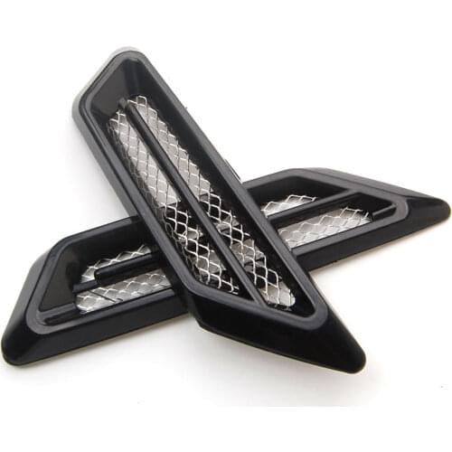 2 Pcs/pair New Black Air Flow Fender Side Mesh Vent Decoration Sticker Universal for Impala Malibu F-150 Taurus Explorer