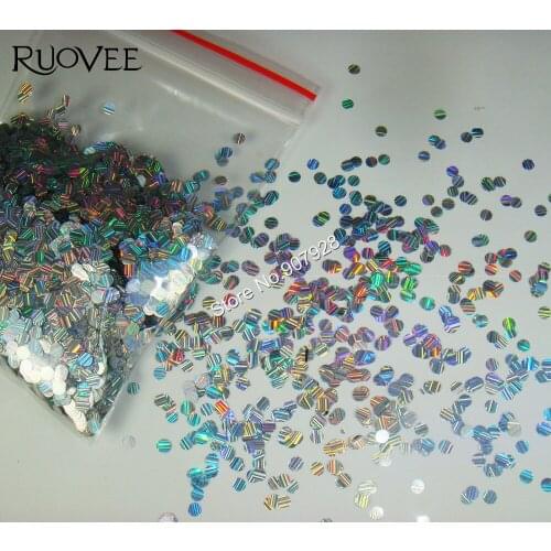 3MM Strip Holograph Silver Round Dot Flake Spangle Shape nail glitter for Gel polish acrylic and Makeup decoration