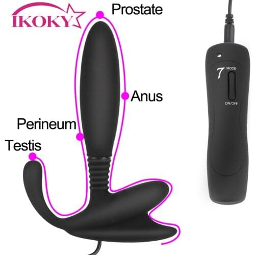 IKOKY 7 Frequency Anal Vibrator Remote Contorl Sex Toys for Man Male Prostate Massager Butt Plug Clitoris Stimulator