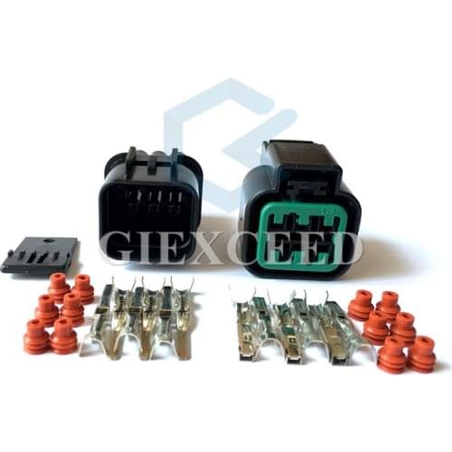 2 Sets 6 Pin PB625-06027 Automotive Waterproof LightHold Light Lamp Socket Plastic Electronic Housing Connector For KIA Hyundai