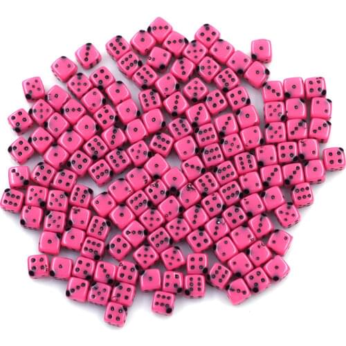 100Pcs Spacer Beads Square Dice Acrylic Tiny Fuchsia For Charms Bracelets Fashion Jewelry DIY Findings 6mm
